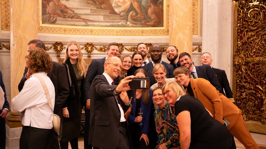 The Clinical Research Department in unfamiliar surroundings Funny selfie from the Clinical Research Department