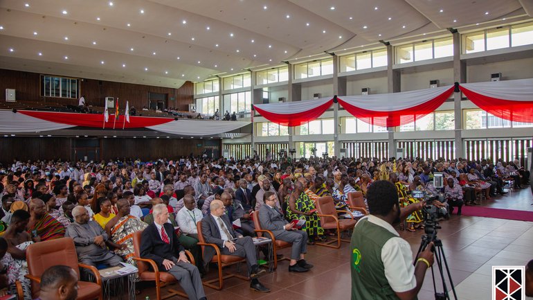 The Great Hall of KNUST The photo shows the university's packed Great Hall.