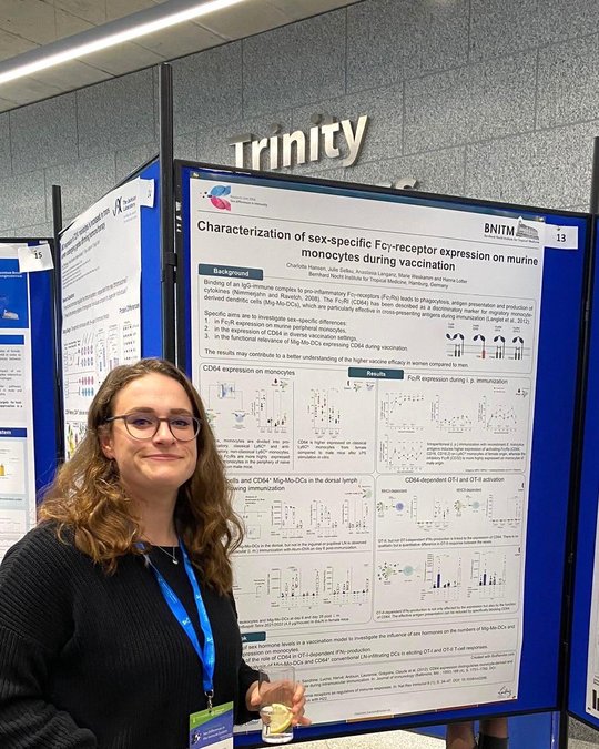 Charlotte Hansen from RG Lotter presenting her poster at the conference Charlotte Hansen from RG Lotter presents her poster at the Dublin Conference and smiles into the camera