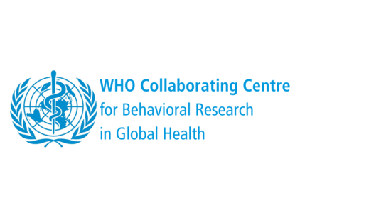 Logo des WHOCC BRIGHT: Hellblau auf weißem Grund. Links das WHO Logo mit Aeuskulapstab, rechts der Name des WHOCC