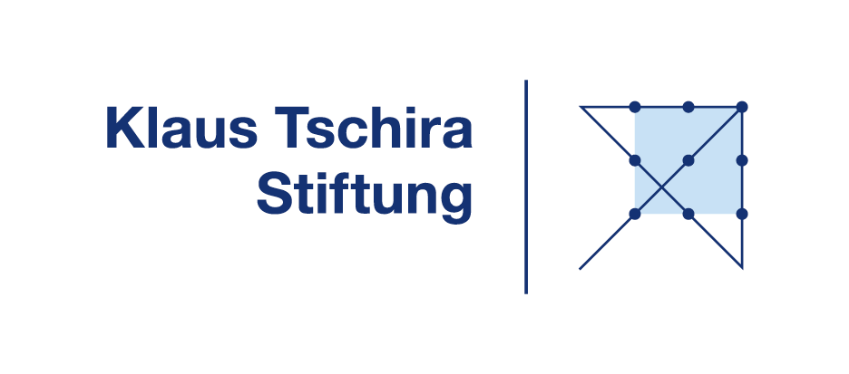 Logo der Klaus Tschira Stiftung: links Schriftzug "Klaus Tschira Stiftung", rechts ein eckiges Logo.