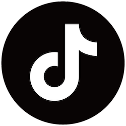 Schwarzes TikTok-Logo mit einem stilisierten Musiknoten-Design